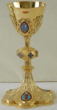 Solid silver gilt antique French Gothic Chalice.